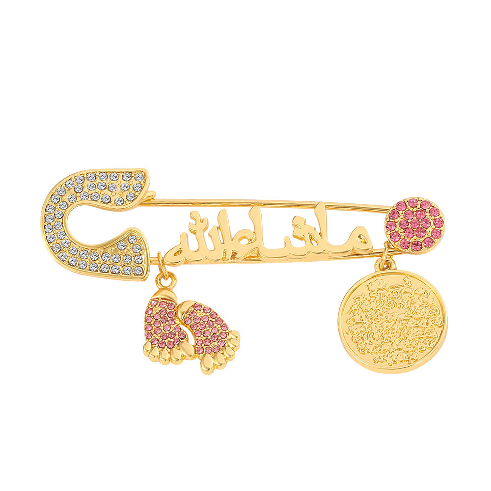 Wholesale Diamond Foot Letter Exquisite Alloy Brooch
